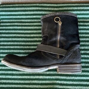 Fiorentini+Baker Black Pony-hair Ankle Boots 39